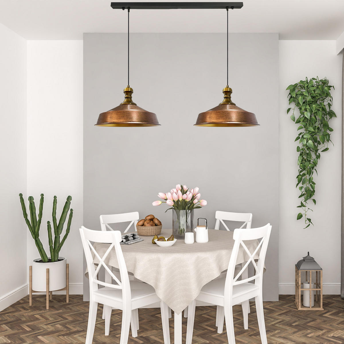 PENDELLEUCHTE Asletl 2 Flammig 40/36 cm - Goldfarben/Kupferfarben, Metall (40/36cm) - Bamyum