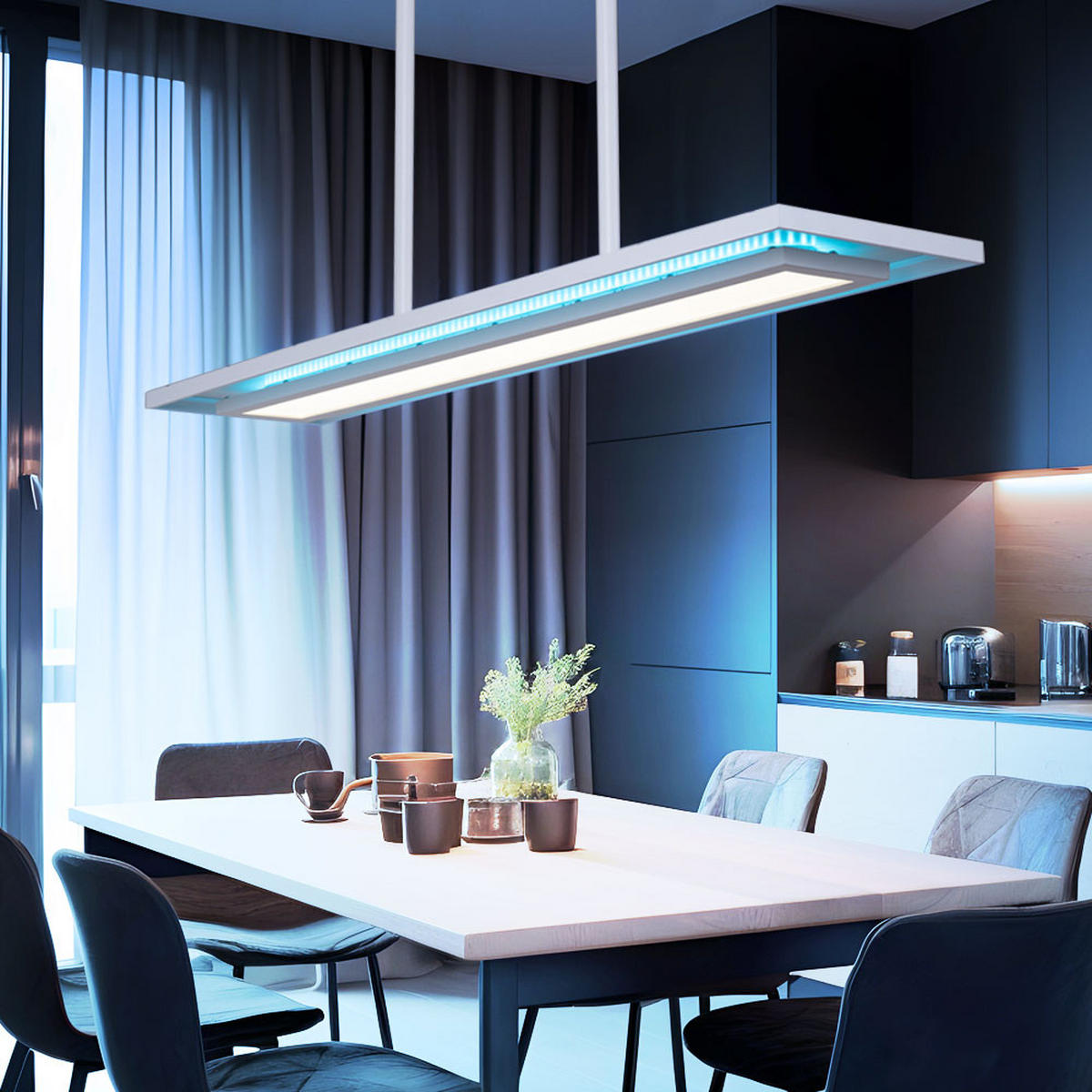 LED HÄNGELEUCHTE Murphy Weiß - Weiß, Metall (85/19/52cm) - Globo Lighting