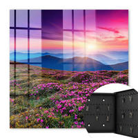 SCHLÜSSELBOX Schwarz 30x30 cm- Türöffnung nach rechts - Morgen in den Bergen - Pink, Metall (30/30/5cm) - TULUP