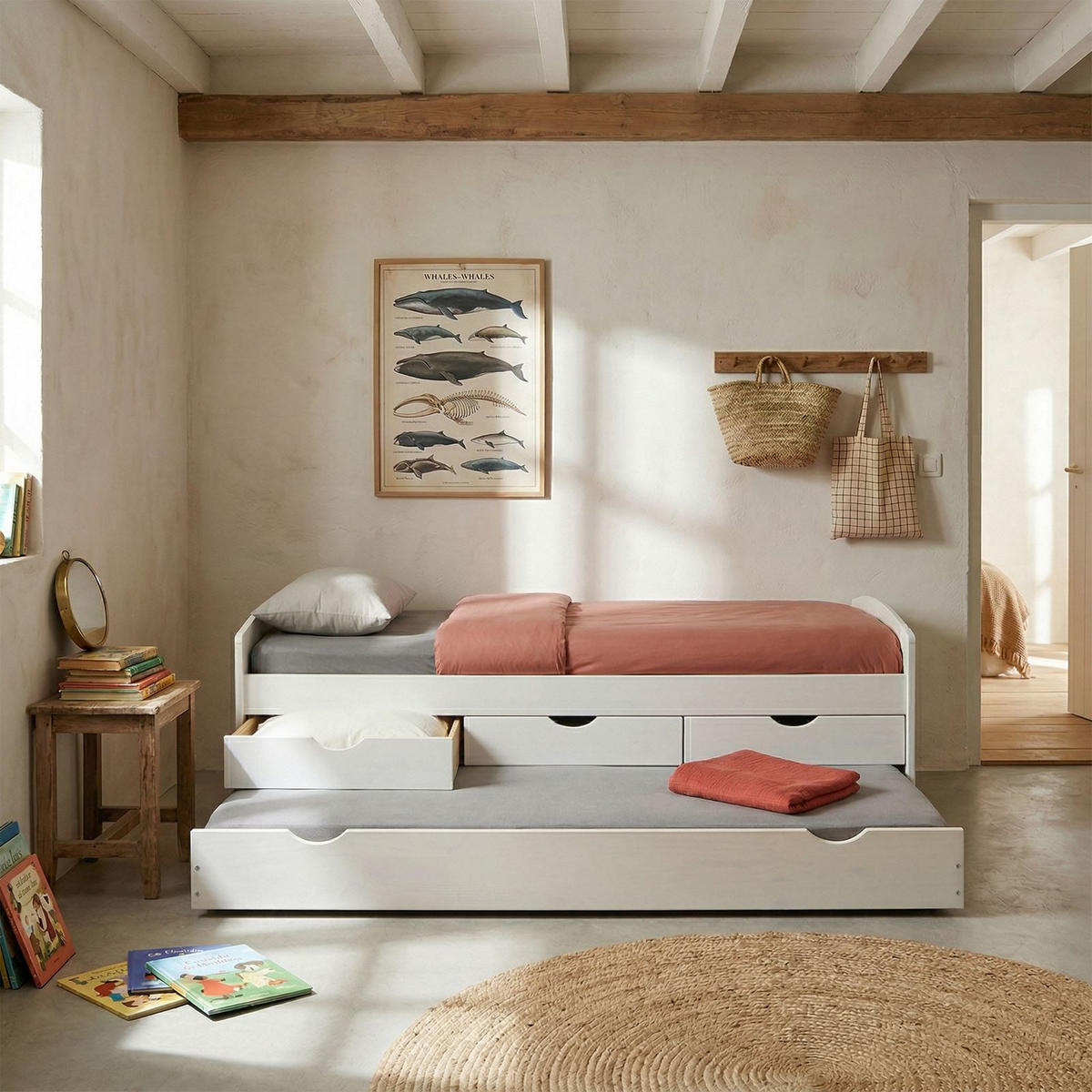 FUNKTIONSBETT JESSY 90X190 CM - Weiß, Holz (98/63/194cm) - IDIMEX