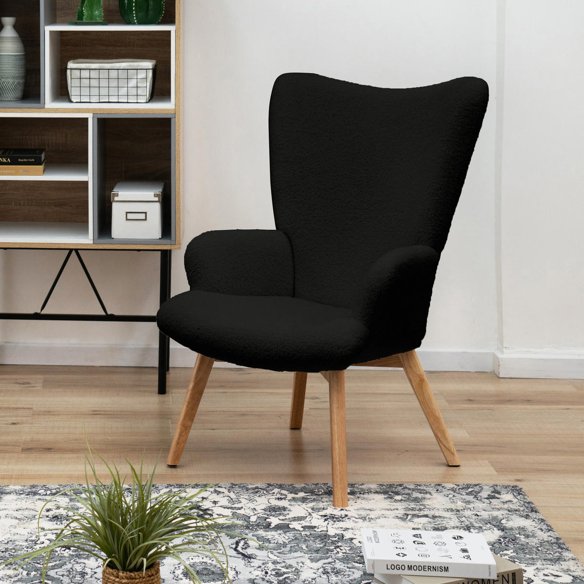 OHRENSESSEL Olav - Schwarz, Textil (64/96/70cm) - SVITA