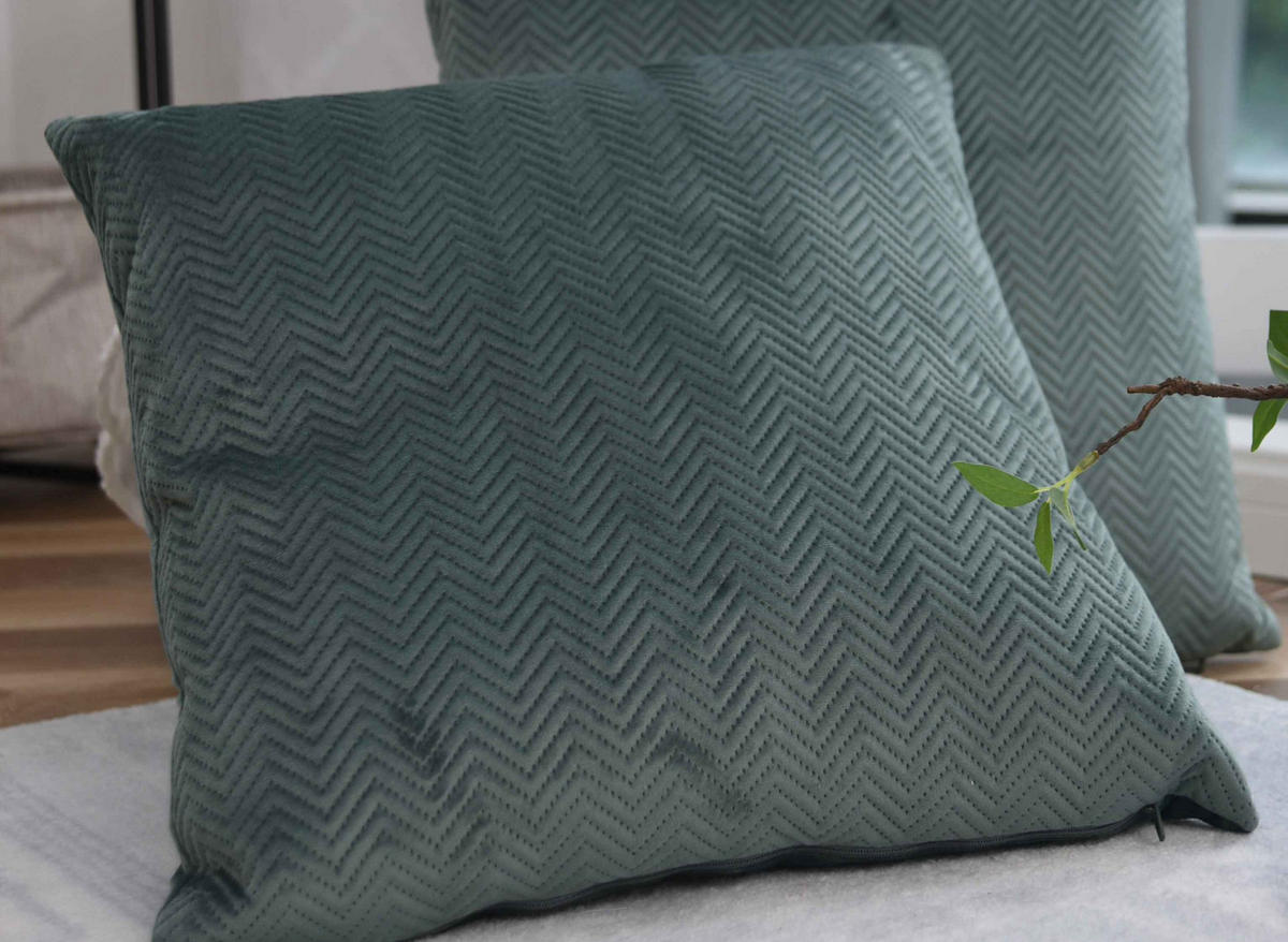 DEKOKISSEN Greta 45x45 cm Grün - Grün, Textil (45/45cm)