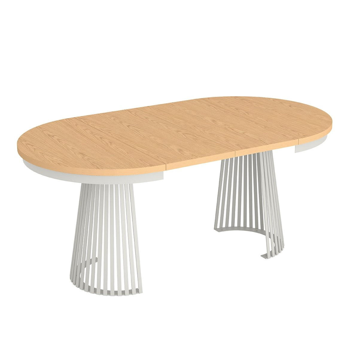 ESSTISCH TRAVIS Ausziehbar 100 - 180 / 100 x 76,6 cm - Eichefarben/Weiß, Holz (100/100/76.6cm) - MASSENO