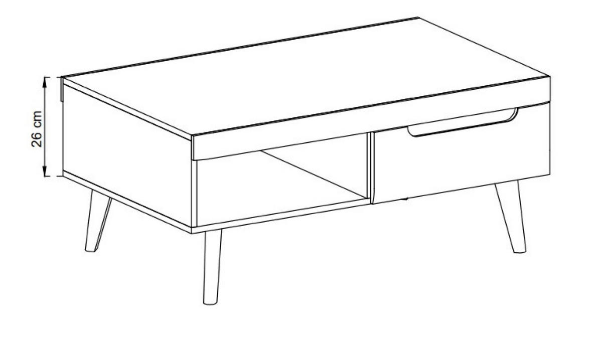 TISCH Schwarz Nordan Artisan Eiche Mit Massivholzbeinen - Multicolor, Holzwerkstoff (67/67/46cm) - Sepro Meble