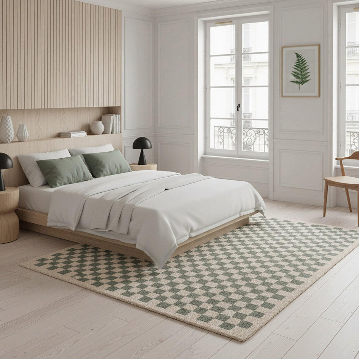 TEPPICH kariert langflorig weich voluminös grün - Grün, Textil (120/170cm) - AFK Living