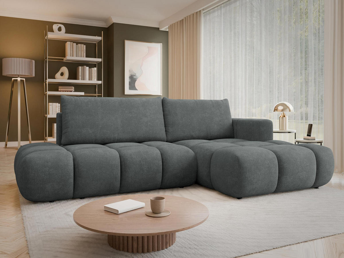 ECKSOFA Soffi, Seite: Rechts - Schwarz/Graphitfarben, Holz/Kunststoff (283/166cm) - MIRJAN24
