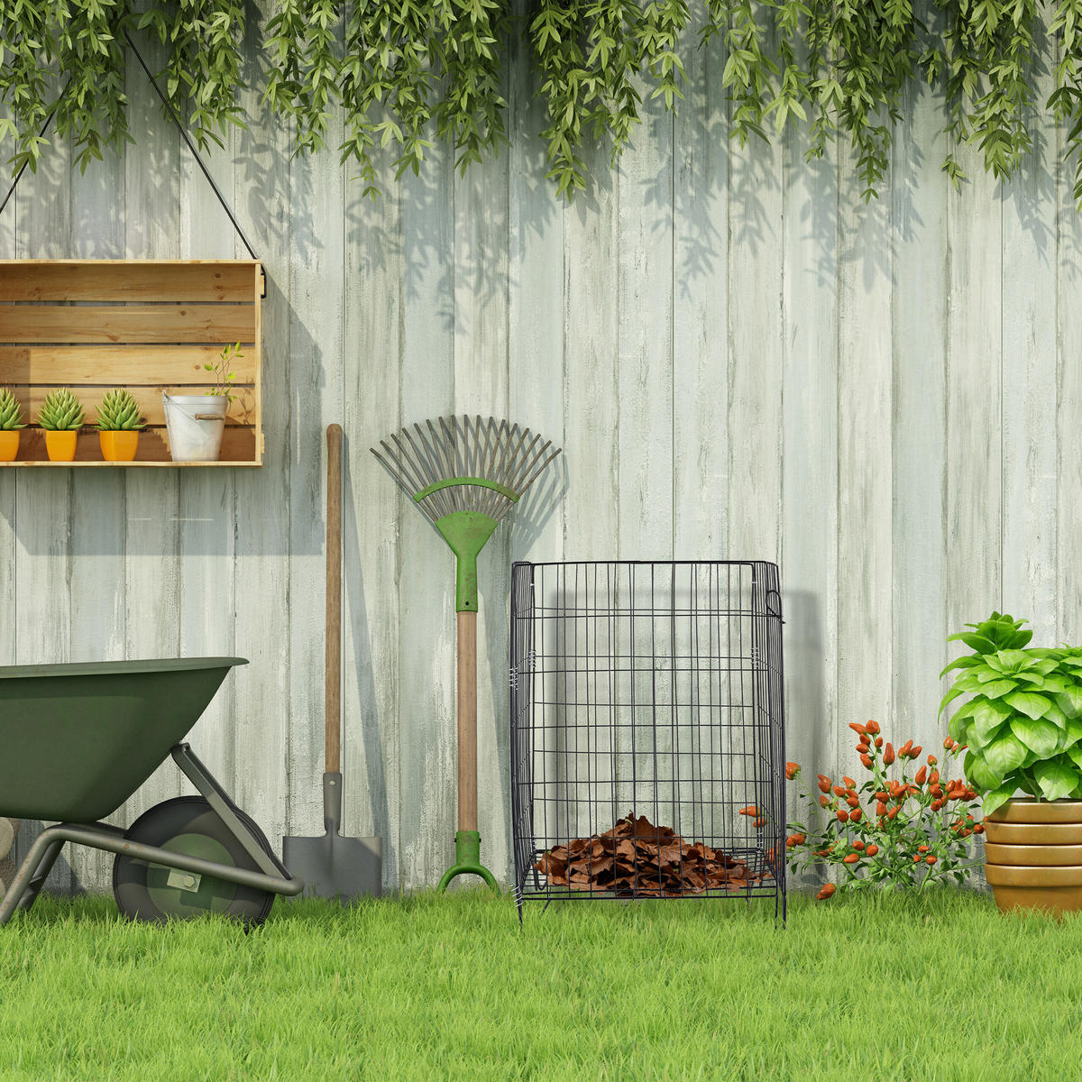 KOMPOSTER Schwarz Stahl 2er-Set mit Bodengitter 120 L - Schwarz, Metall (46/68/46cm) - Relaxdays