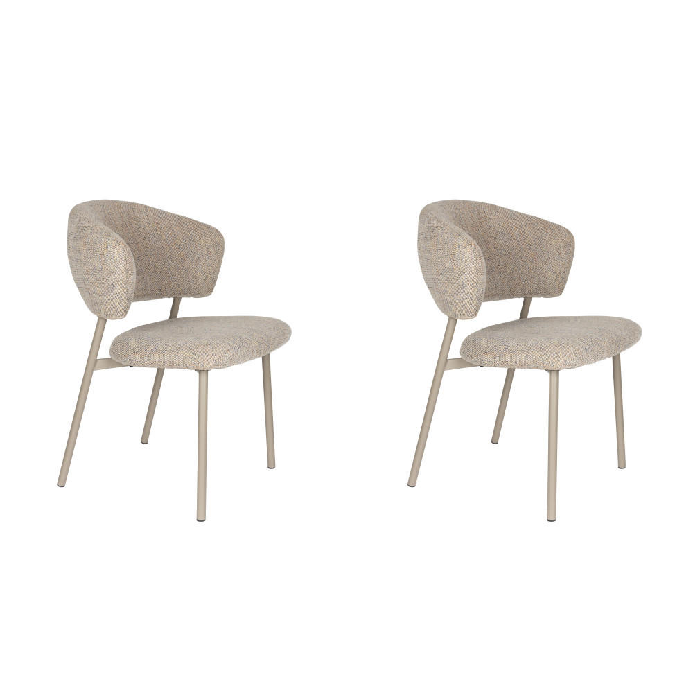 ESSZIMMERSTUHL Jasmine - Beige - 63/50/85 cm - 2er-Set - Beige, Textil (50/85/63cm)