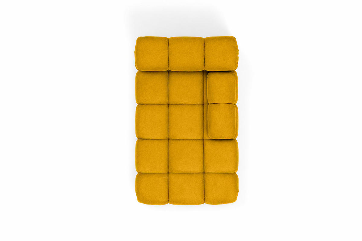 CHAISELONGUE Modular, Veloursstoff Salvador, Gelb, Rechts, Selia - Beige/Gelb, Holz (95/70/160cm) - Kaiser Möbel