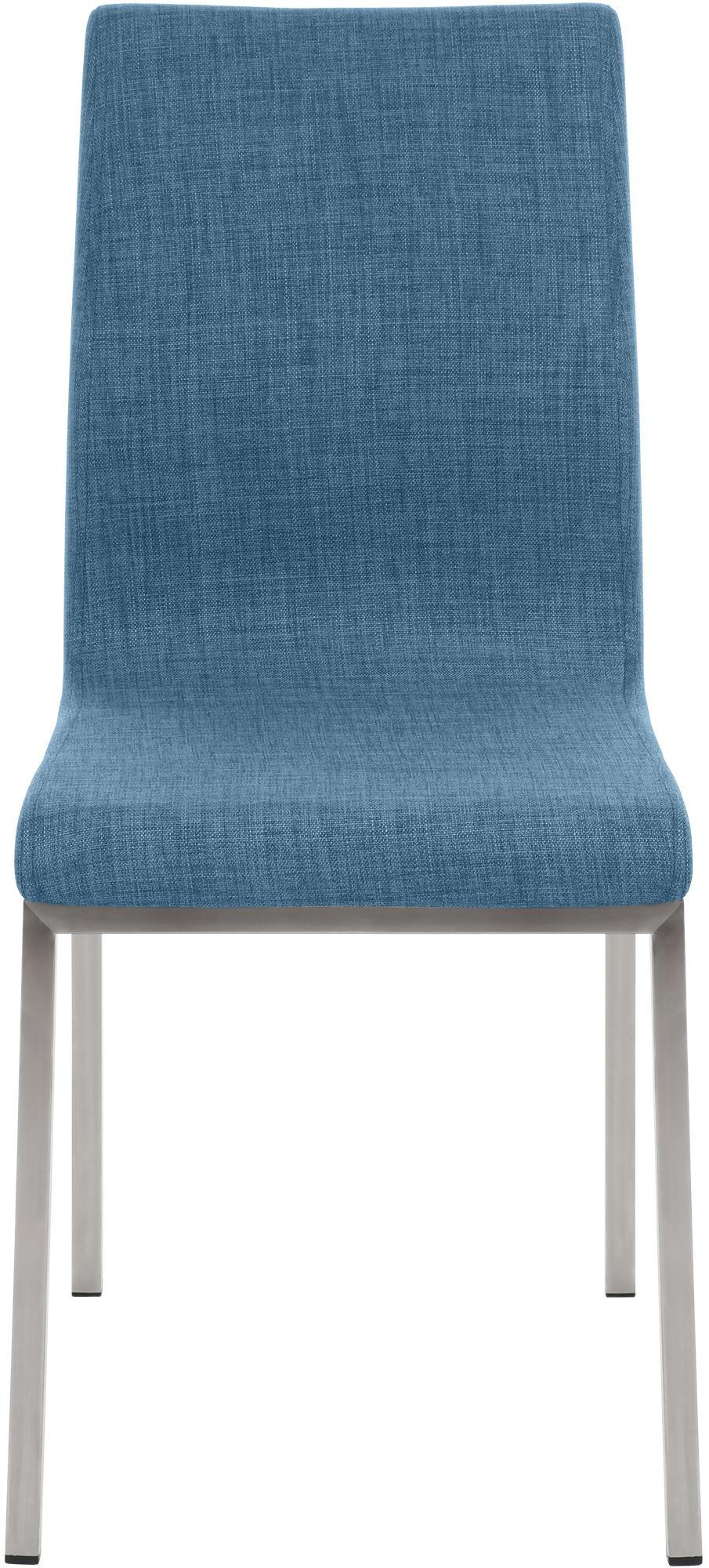STUHL Stoff Blau - Blau/Edelstahlfarben, Textil/Metall (40/88/50cm) - CLP