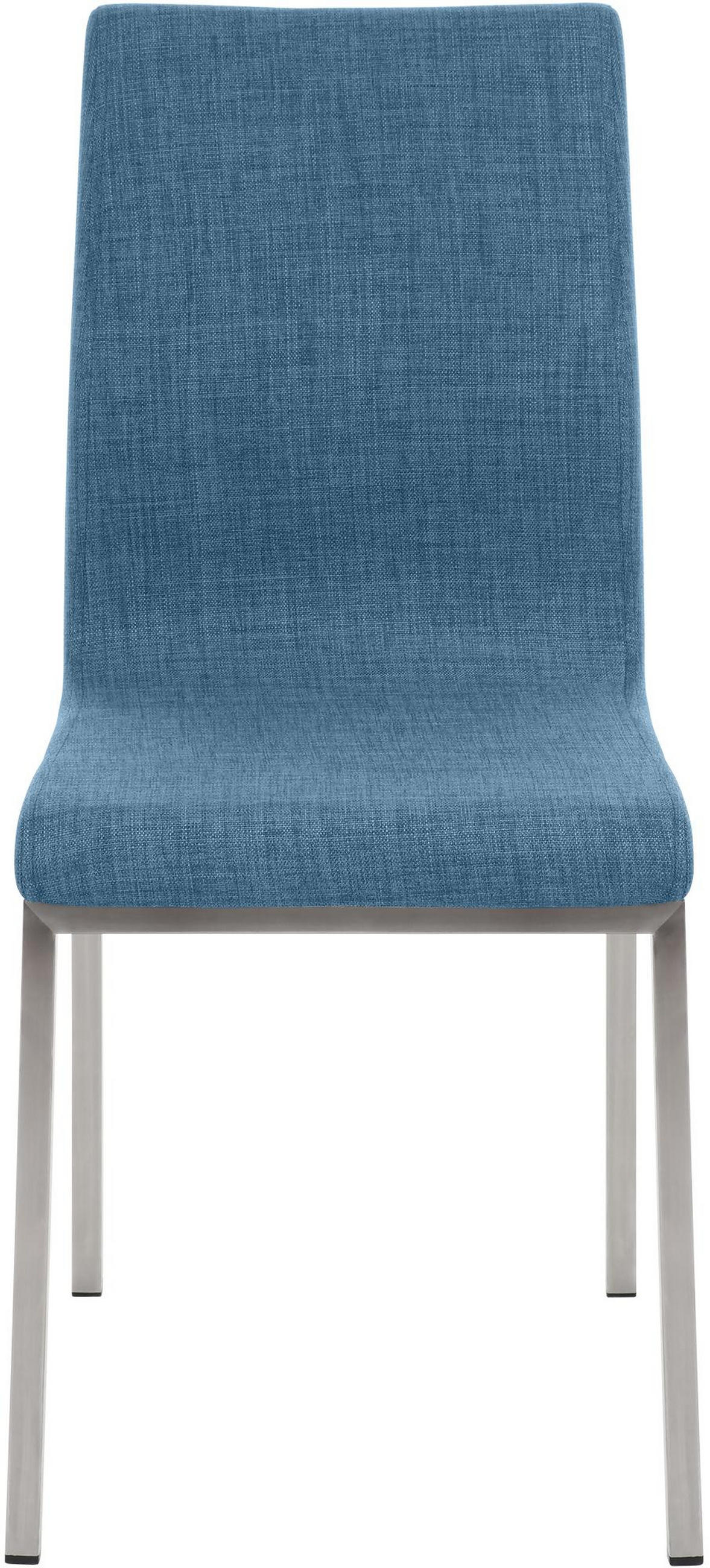 STUHL Stoff blau - Blau/Edelstahlfarben, Textil/Metall (40/88/50cm) - CLP