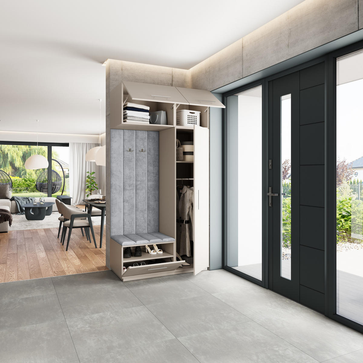 GARDEROBENSCHRANK REMA 120/240/60 cm Modern Kaschmir - Kaschmir, Holzwerkstoff (120/240/60cm) - MASSENO