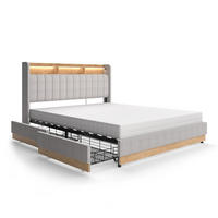ČALOUNĚNÁ POSTEL Nura Šedá - šedá/barva dubu, kompozitní dřevo - VitaliSpa