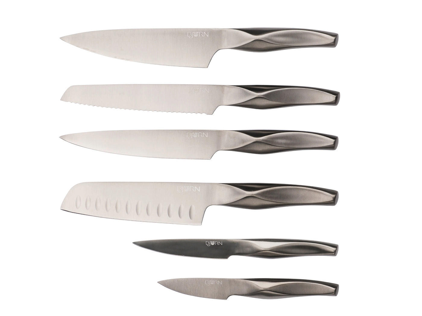 KÜCHENMESSER Larus - 6er-Set - Grau, Metall (1cm) - Björn