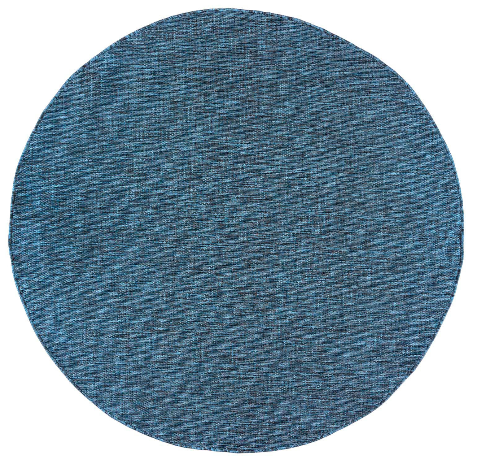 TEPPICH Blau In-Outdoor Einfarbig - Rund, Kurzflor, Modern, Minimalistisch - 150 x 150 cm - Türkis/Blau, Textil (150/150cm) - Mazovia