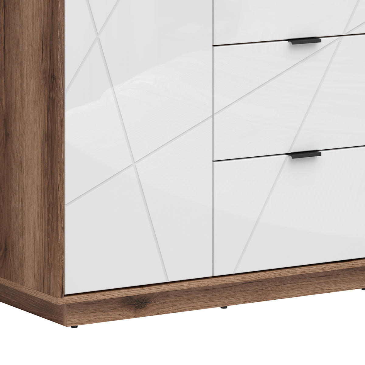 KLEIDERSCHRANK 2 Türen Sven Weiß und Holz - Weiß, Holzwerkstoff (94/201/57cm) - Petits-meubles
