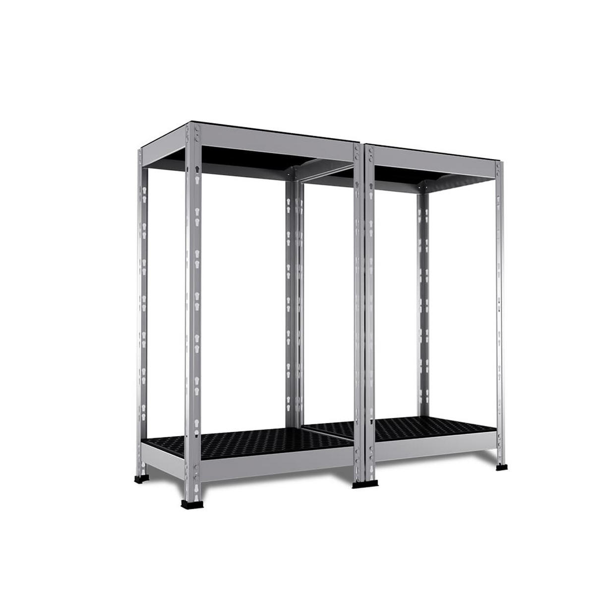 OUTDOORREGAL Metall Grau, 180x50x38 4B. - Grau, Metall (50/180/38cm) - AR Shelving