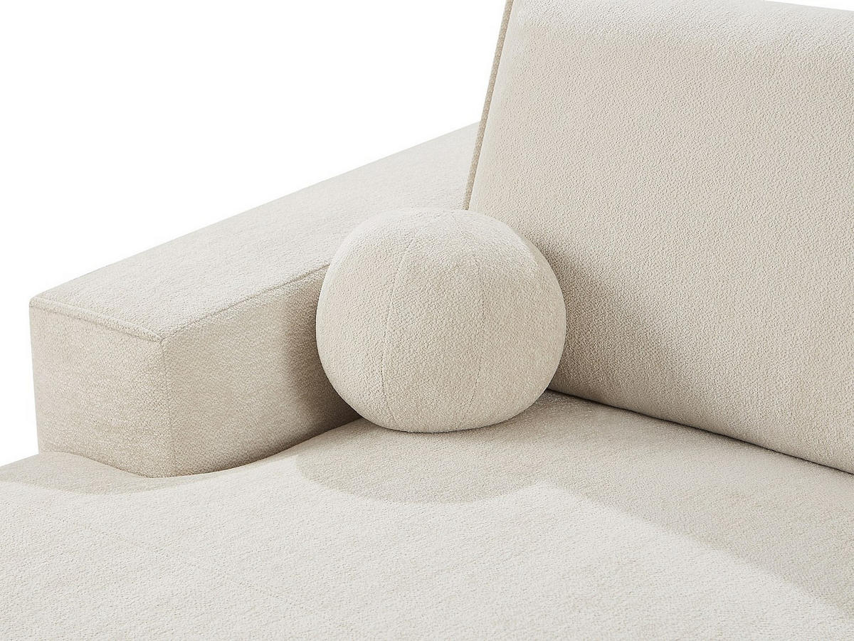 ECKSOFA - Ecke links - Chenille-Stoff - Beige - EMABI - Beige, Textil (320/169cm) - Vente-Unique