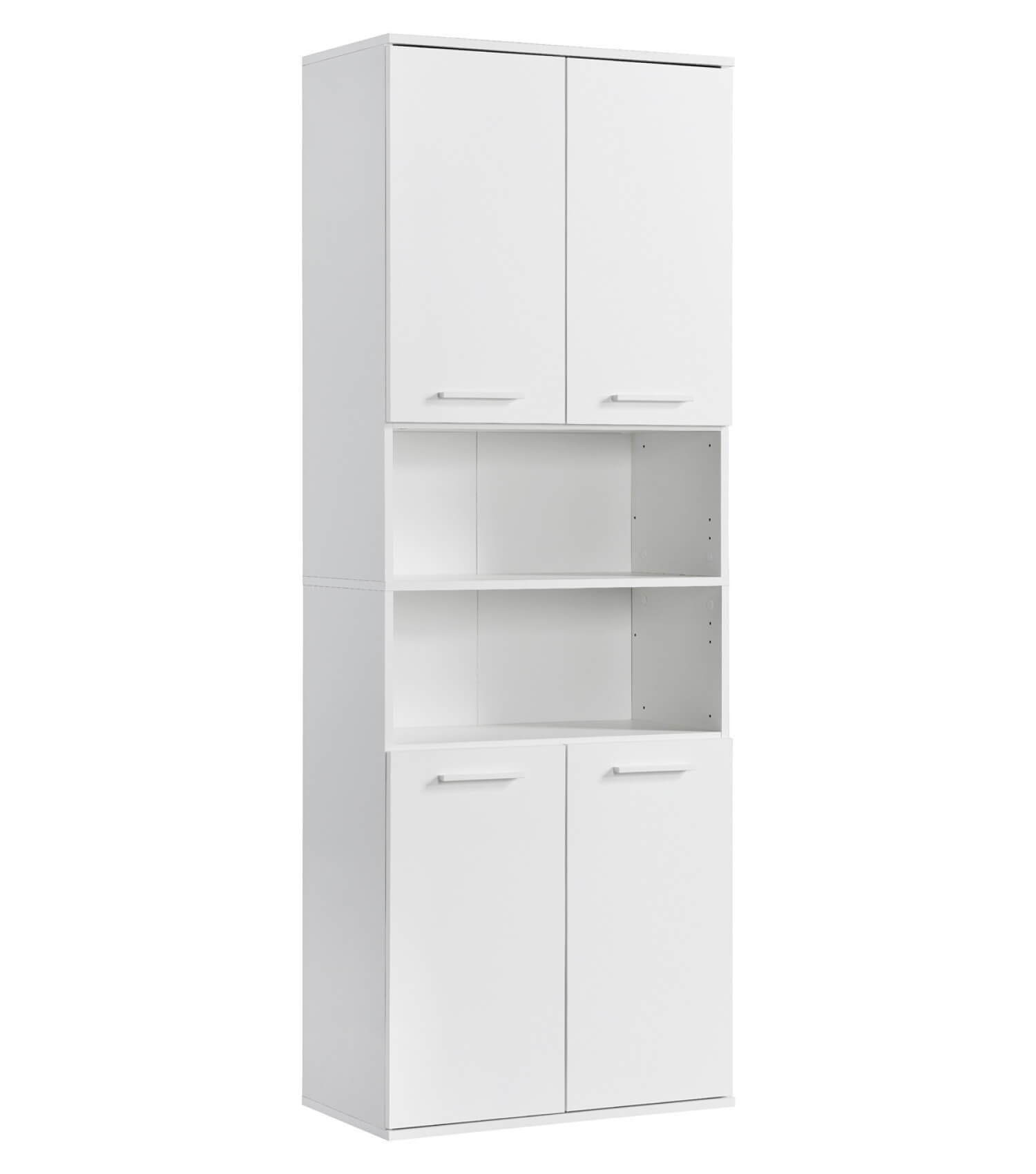 BAD HOCHSCHRANK Der Kapitän - Weiß, Holzwerkstoff (65/180/34cm) - Mokebo