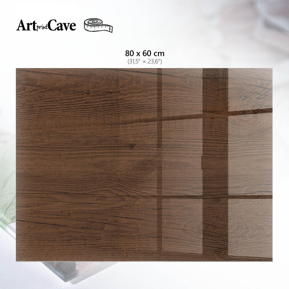 GLASPLATTE 80x60 cm – Holzringe - Rot, Glas (0.4/80/60cm) - ArtPrintCave