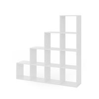 TREPPENREGAL Weiß 142.5 x 140 cm - Weiß, Holzwerkstoff (142.5/140/29cm) - Vicco