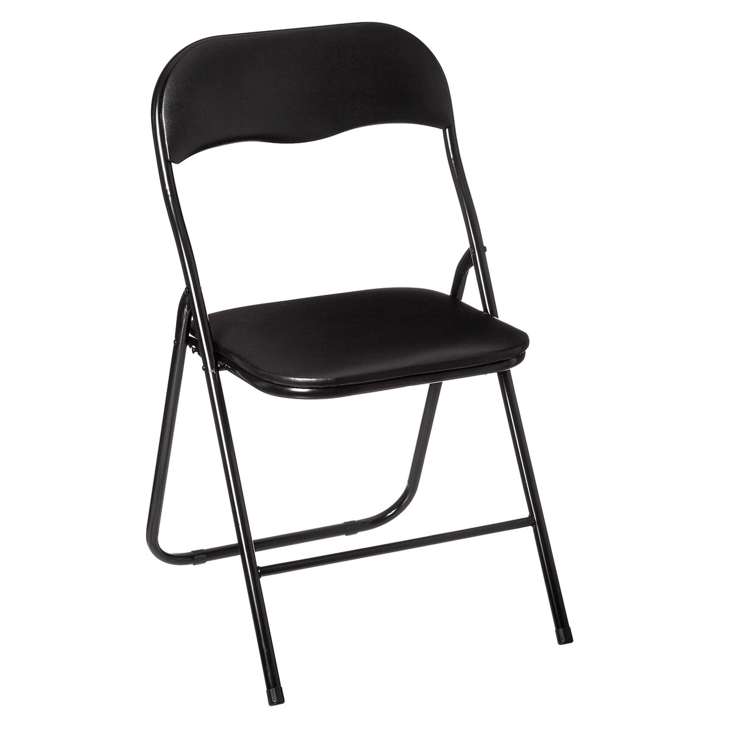 KLAPPSTUHL, Metall, Kunststoff, MDF, Holzfaser, Schwarz, 79 cm - Schwarz, Metall (4/90/44cm) - 5five Simply Smart