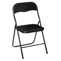 KLAPPSTUHL, Metall, Kunststoff, MDF, Holzfaser, Schwarz, 79 cm - Schwarz, Metall (4/90/44cm) - 5five Simply Smart