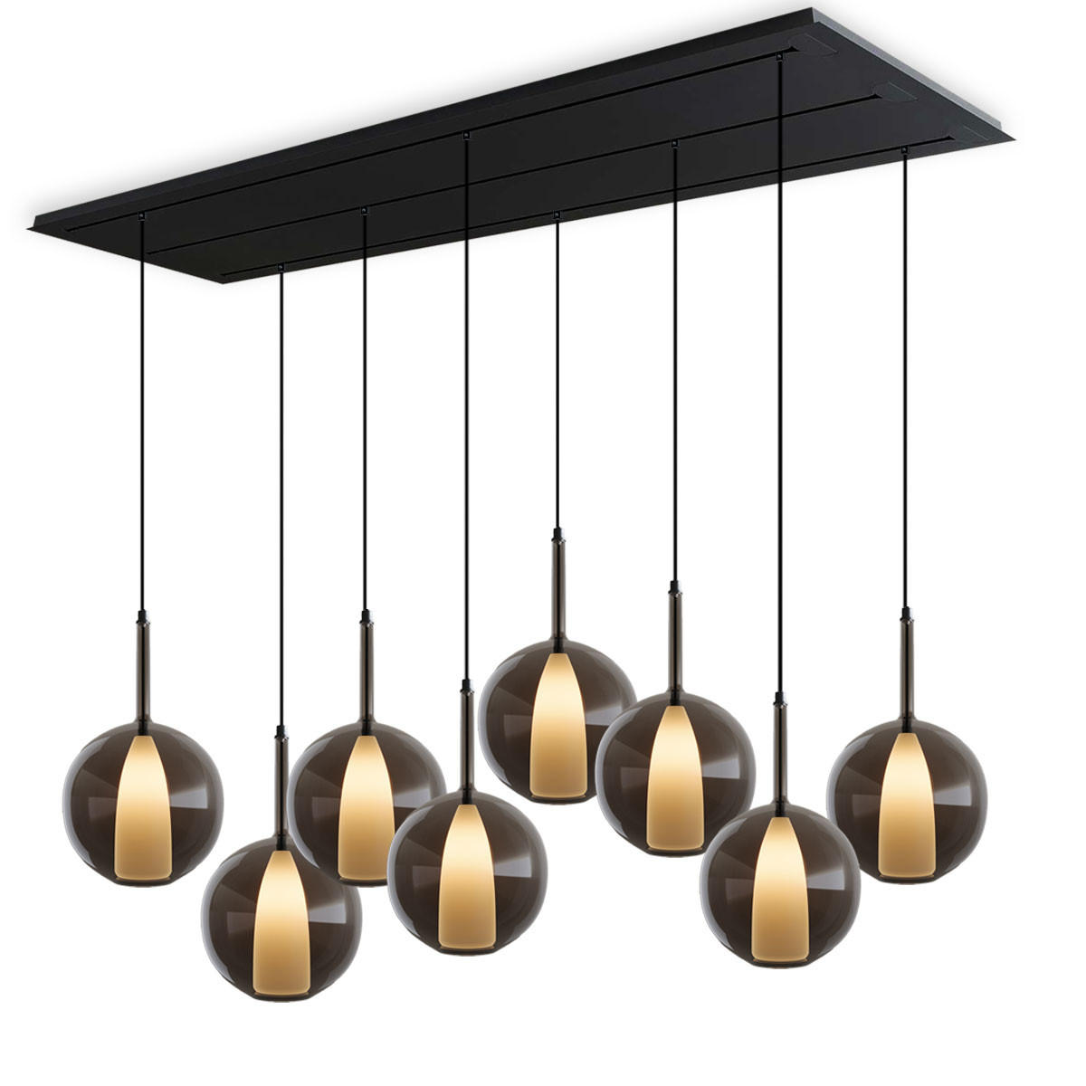 HÄNGELEUCHTE Belluna Rauch Ø 24cm - Grau, Glas (24/24/45cm) - s.luce