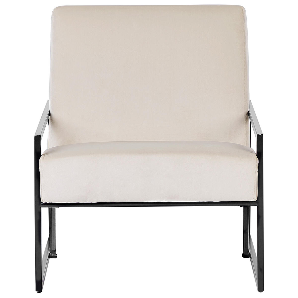 SESSEL Samtstoff Hellbeige Delary - Beige, Textil (69/83/83cm) - Beliani