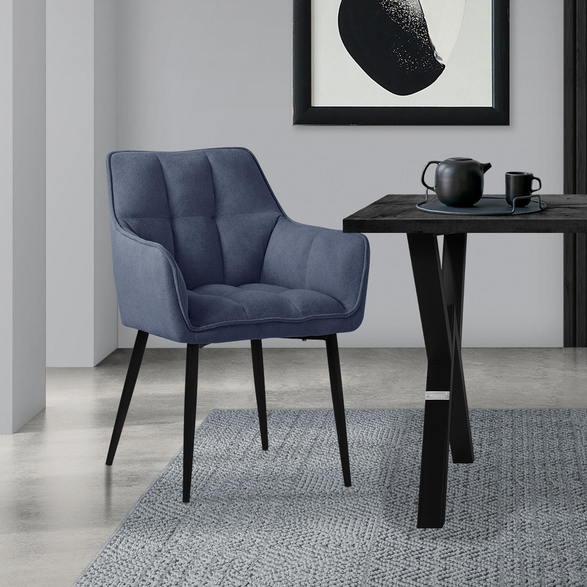 ESSZIMMERSTUHL blau - Blau, Textil (63/90/57cm) - ML-DESIGN