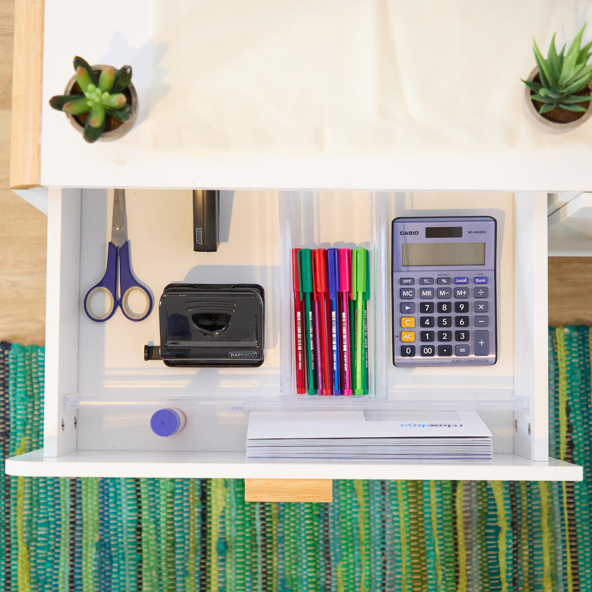 4XSCHUBLADENTRENNER - Transparent, Kunststoff (52.5/8/1.5cm) - Relaxdays