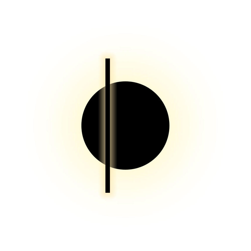 s.luce Led-Wandlampe Schwarz 30x30x30 cm