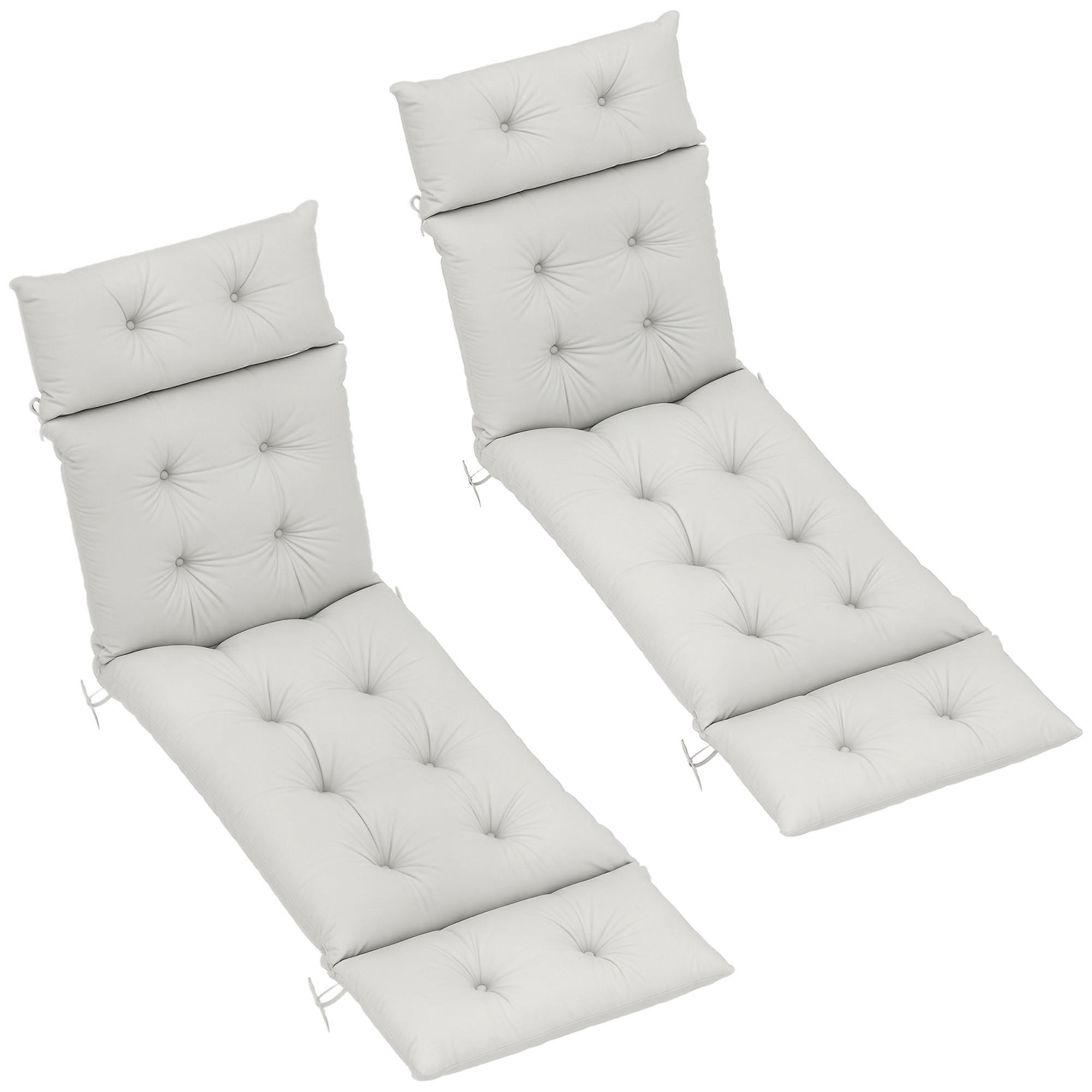 LIEGENAUFLAGE Hellgrau 2er-Set 190/56/10 cm - Hellgrau, Textil (190/10/56cm) - PANGIVO