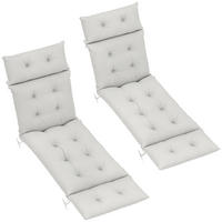 LIEGENAUFLAGE Hellgrau 2er-Set 190/56/10 cm - Hellgrau, Textil (190/10/56cm) - PANGIVO