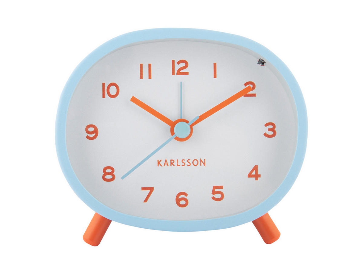 WECKER Cheeky 4/9/8 cm - Blau, Metall (9/8/4cm) - Karlsson