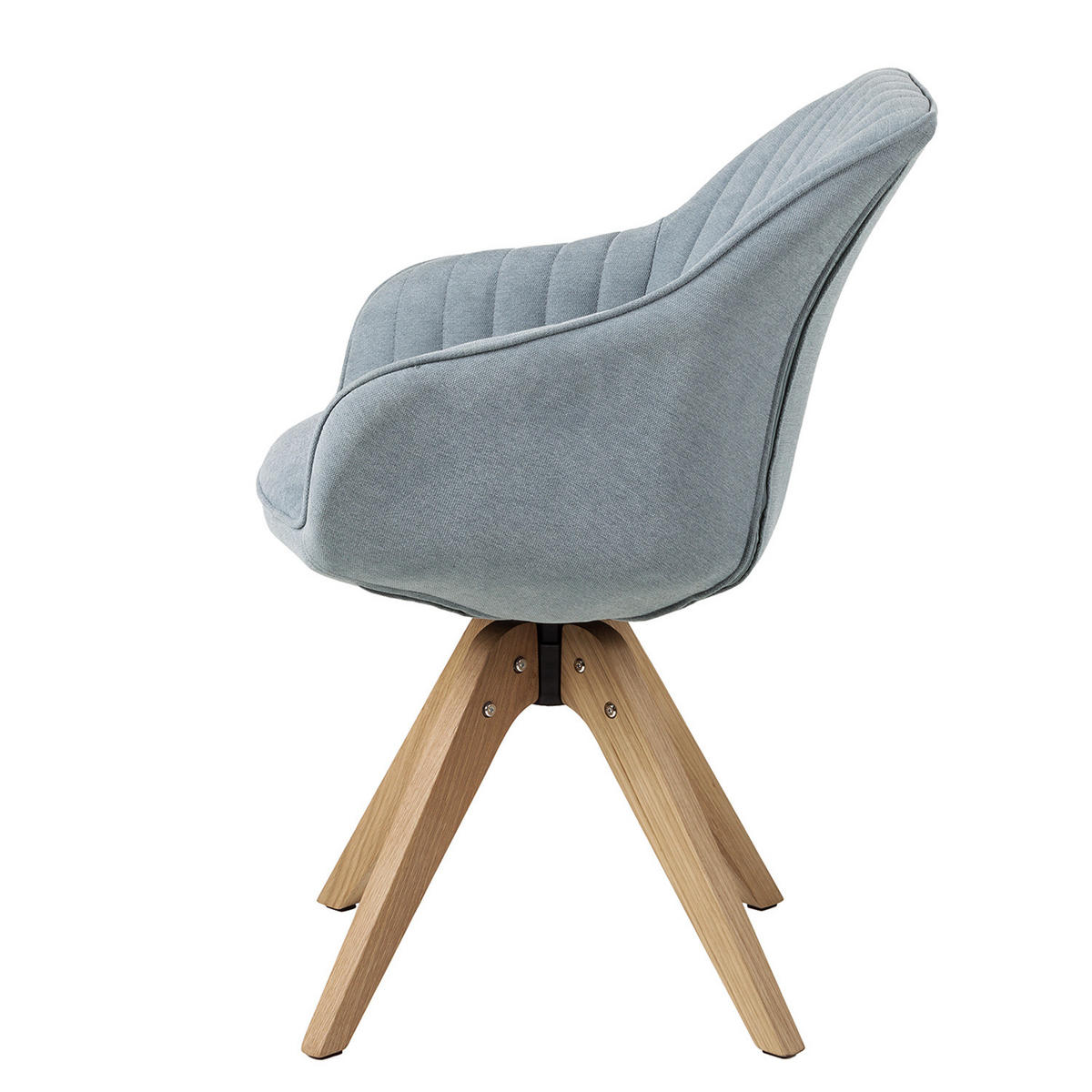 ARMLEHNENSTUHL - Drehbar - Hellblau, Holz/Textil (60/83/65cm) - home24