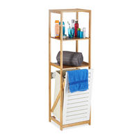 BADREGAL - Multicolor, Holz/Holzwerkstoff (37/130/33cm) - Relaxdays