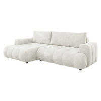 ECKSOFA Haiti, Seite: Links LC+2R - Creme/Schwarz, Holz/Textil (276/156cm) - MIRJAN24