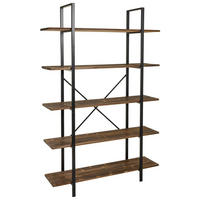 REGAL aus Holz und Metall, Braun, 120x32x178 - Multicolor, Metall (120/178/32cm) - Wanderlust