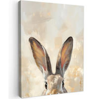 LEINWANDBILD Hase - Ohren - Braun Room Decor 30x40 cm - Beige, Textil (30/40cm) - MuchoWow