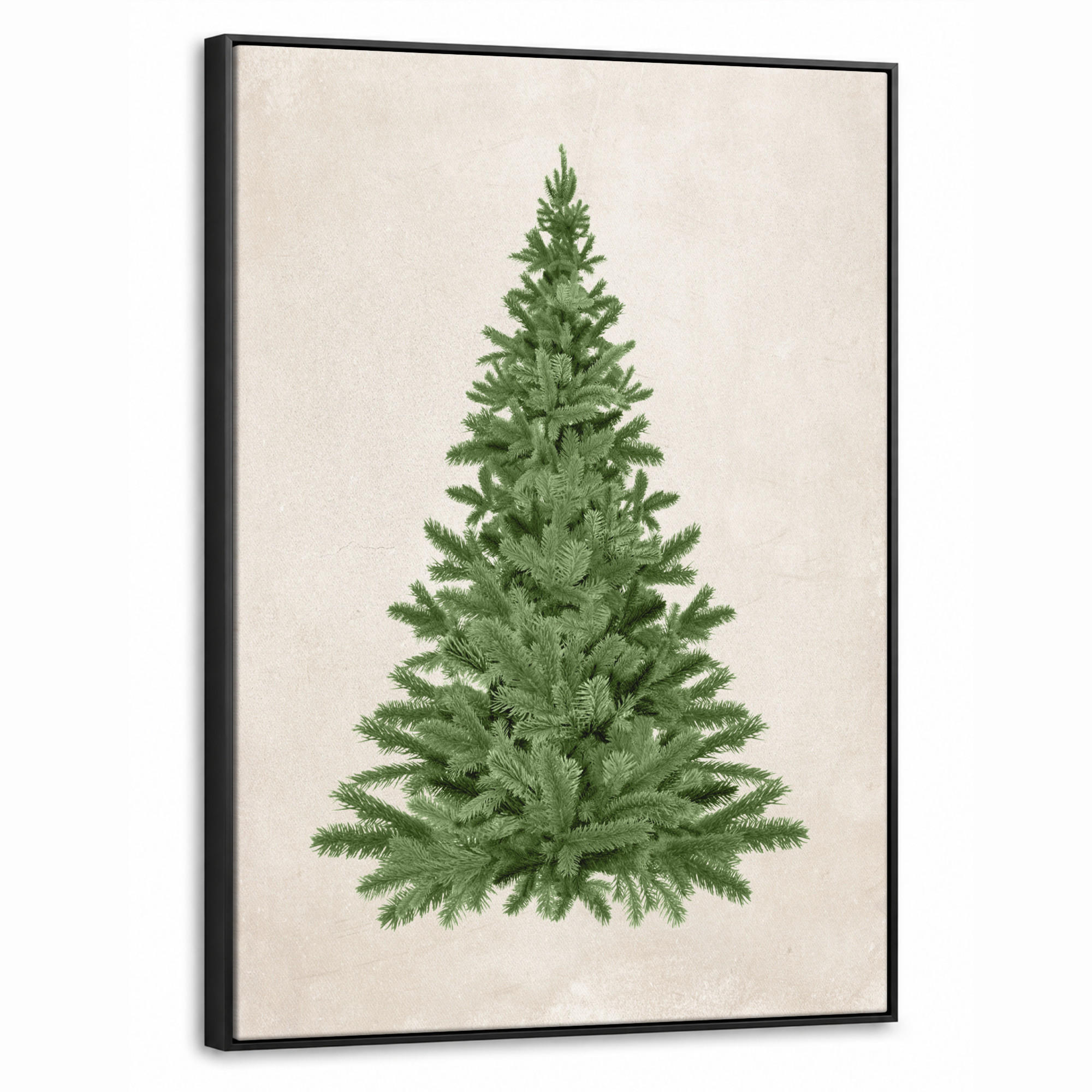 LEINWAND Bilder mit Rahmen - Weihnachtsbaum - Grün - Weihnachten - Feiertage - 70x100 - Olivgrün, Textil (70/100cm) - MuchoWow