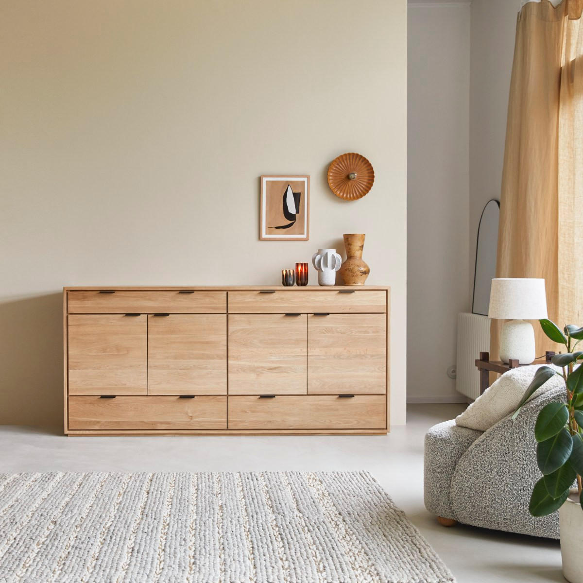 SIDEBOARD Senson Natur aus Eiche - Naturfarben, Holz (200/92/45cm) - Tikamoon