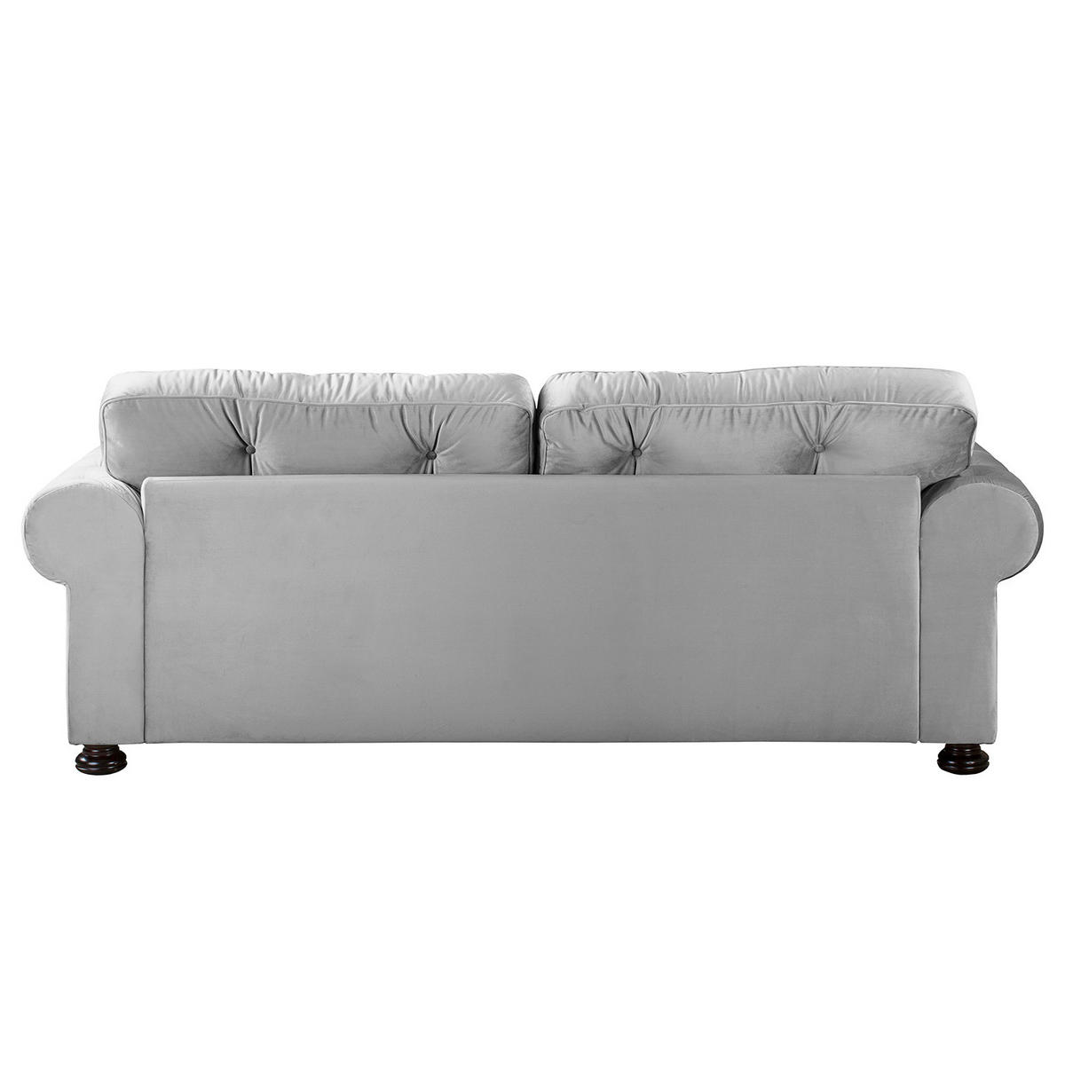 3-SITZER SOFA - Samt - Hellgrau, Textil (250/93/100cm) - home24