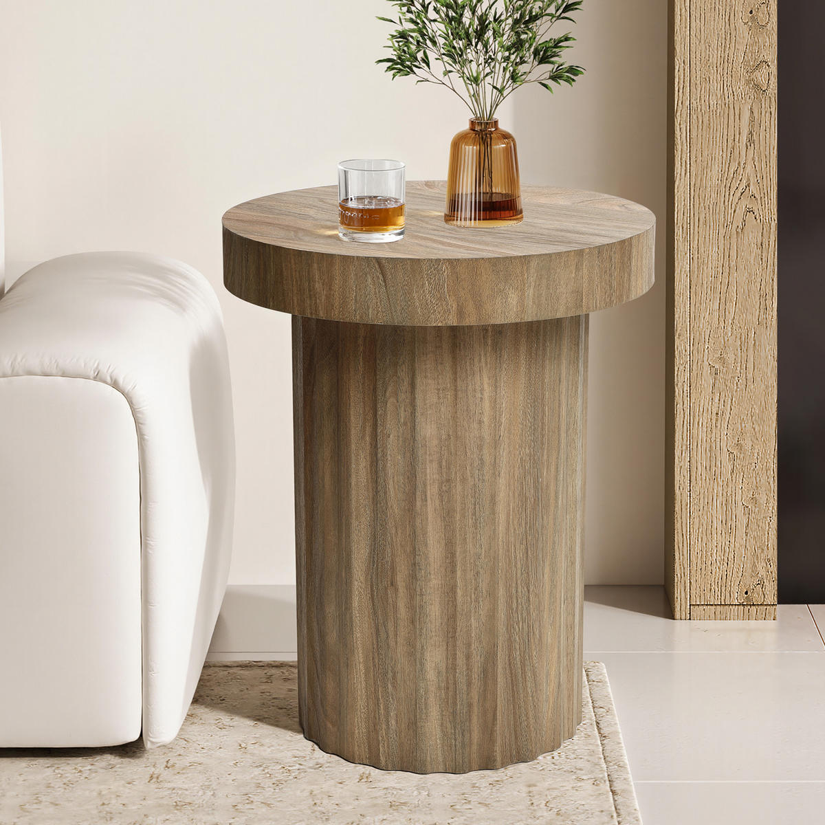 BEISTELLTISCH Holz Rund, Ø40 cm X H50 cm - Naturfarben, Holz (40/40/50cm) - Hometopia