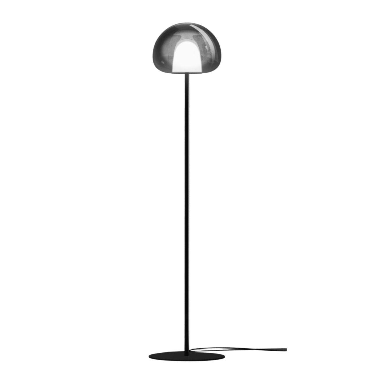 STEHLEUCHTE Esteban, Schwarz und rauchgrau, 145cm - Grau, Glas (145/30/145cm) - KOSILUM