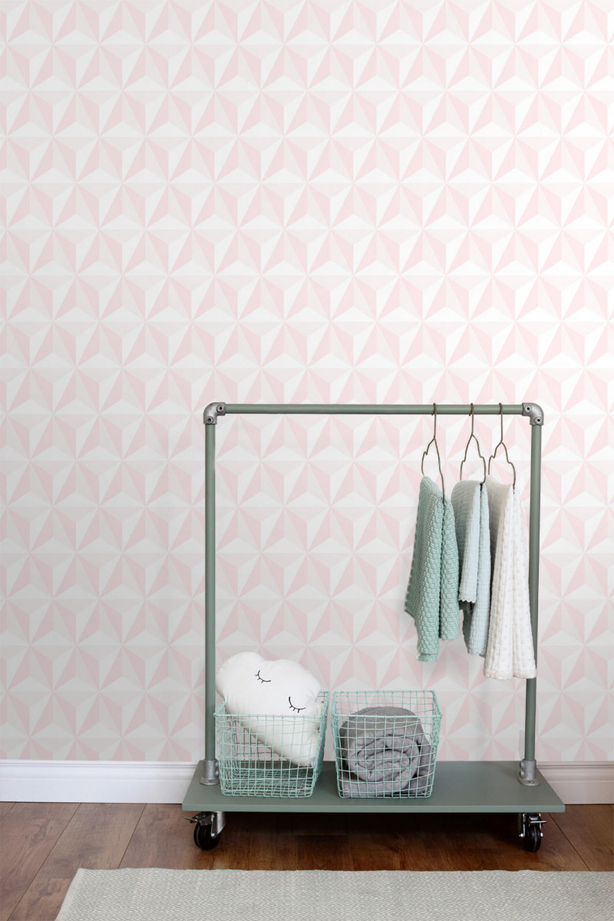 TAPETE 3D-Muster 53 cm x 10.05 m - Pink, Papier (53/0.1cm) - ESTAhome