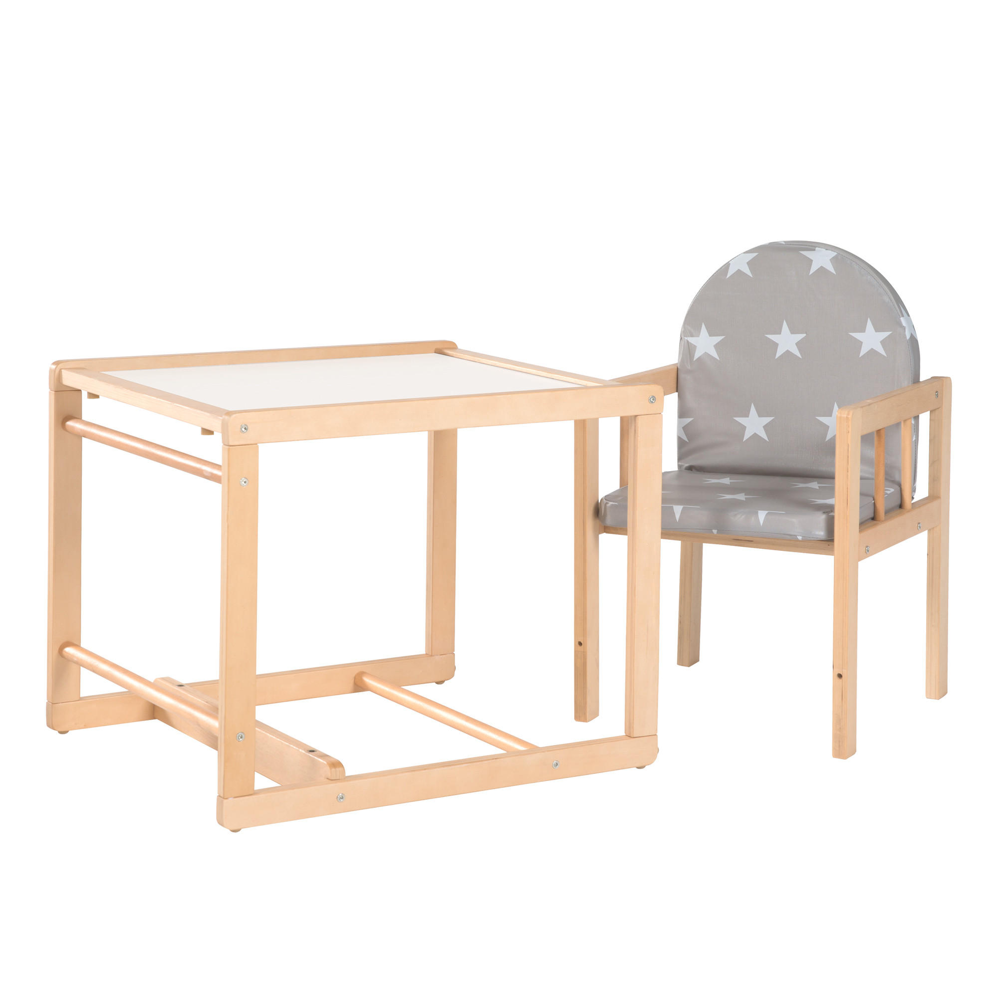 KOMBIHOCHSTUHL mit Sitzverkleinerer Little Stars Natur - Naturfarben, Holzwerkstoff/Textil (47/87/44.5cm) - Roba