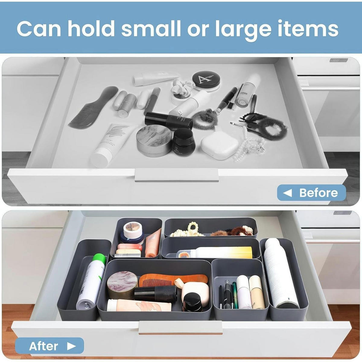 SCHUBLADEN Organizer 10-teiliges Set Grau aus Kunststoff - Grau, Kunststoff (20/4.5/29.5cm)