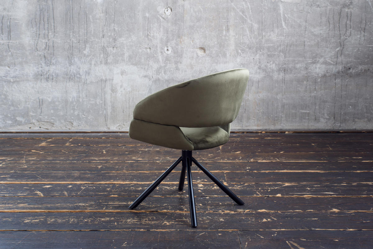 ESSZIMMERSTUHL LARA Dunkelgrün Velvet - Dunkelgrün/Schwarz, Kunststoff/Textil (61/82/62cm) - KAWOLA