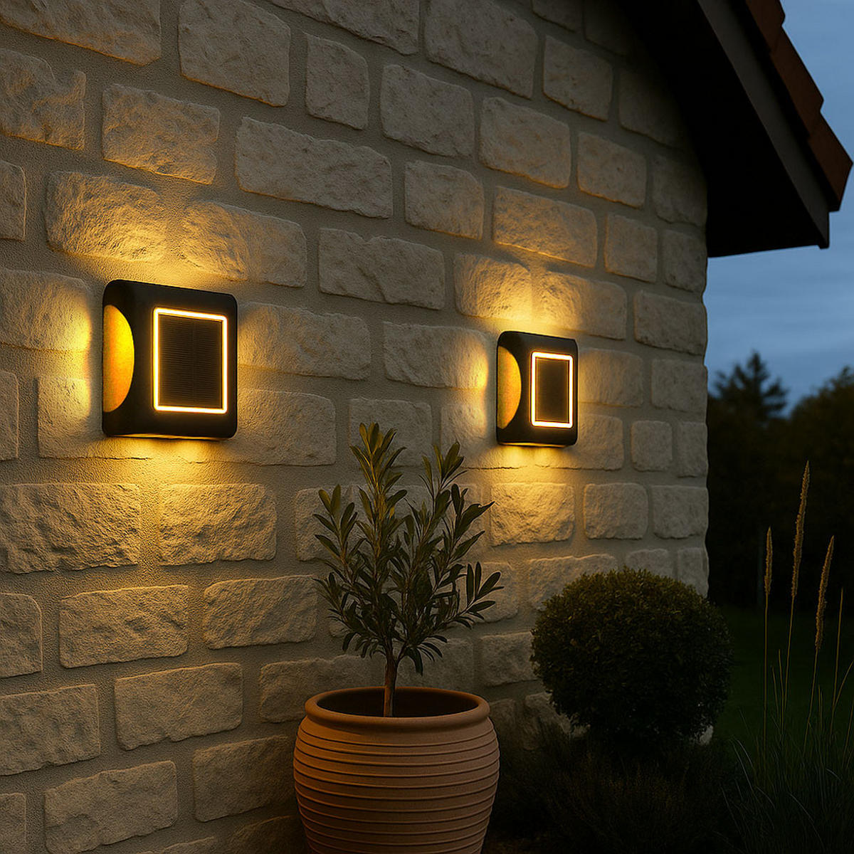 LED AUSSENLEUCHTE Kunststoff Schwarz - Schwarz, Kunststoff (14/14/3.6cm) - Globo Lighting